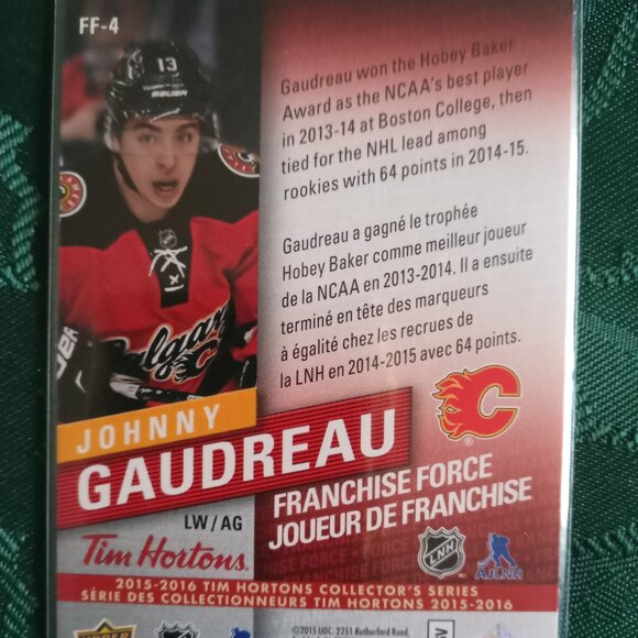 Johnny Gaudreau Franchise Force Calgary Flames Hockey Card #FF-4 - Picture 2 of 2
